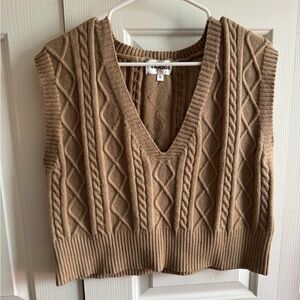 Vigoss Cropped V-Neck Sweater Vest